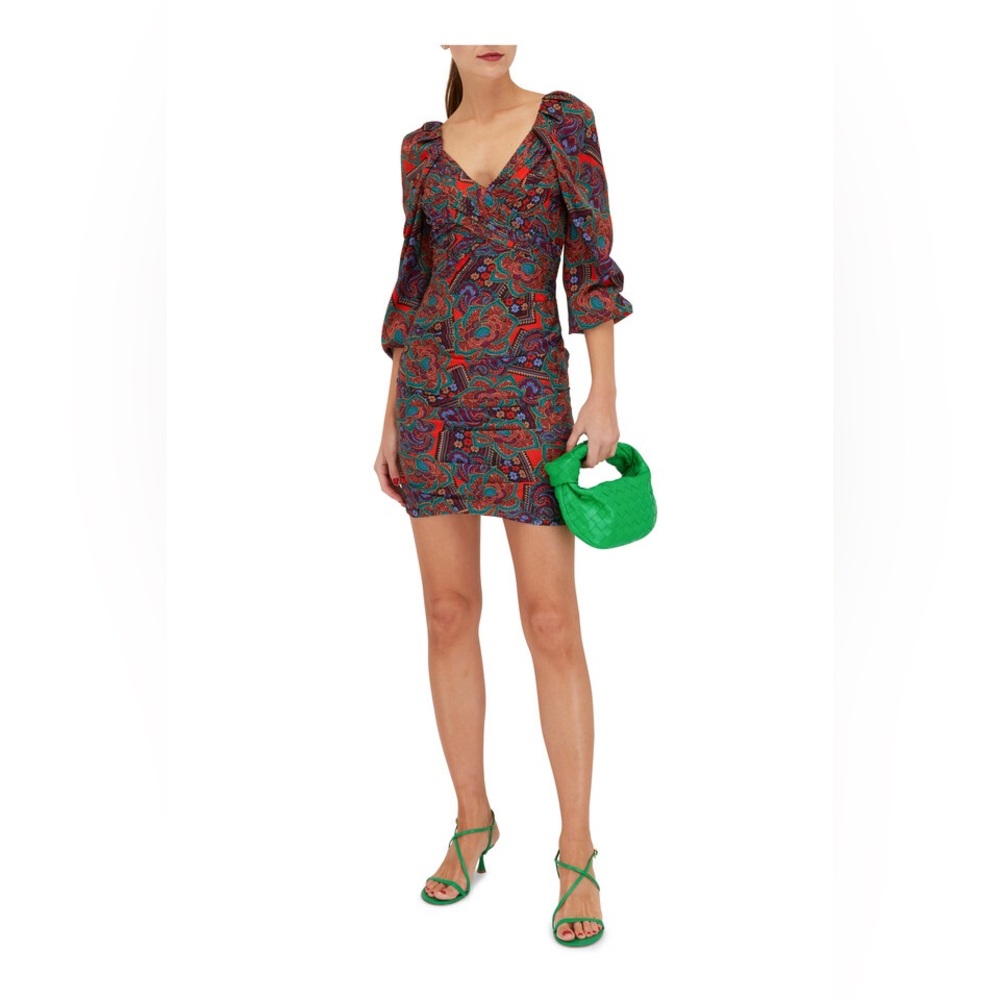 Veronica Beard Bellino Printed Silk-Blend Jacquard Mini Dress